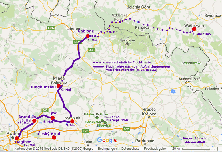 Karte, Map Fluchtroute